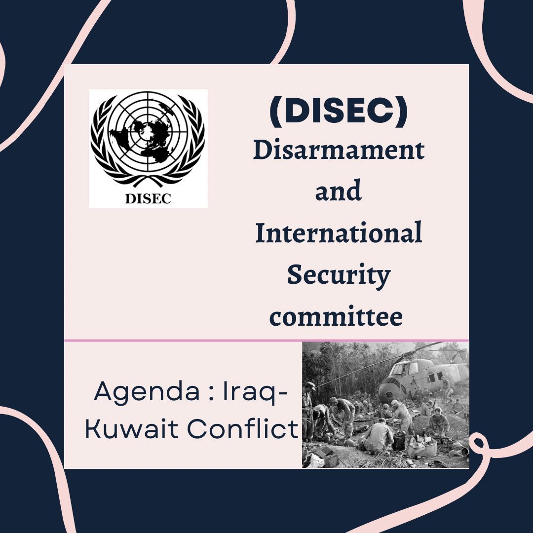 avy_mun's tweet photo. The first committee and the agenda is out y'all! 
DISEC : Iraq-Kuwait Conflict. 
_
#avymun 
#pursuingperfection https://t.co/kQ3Bfv7OUJ