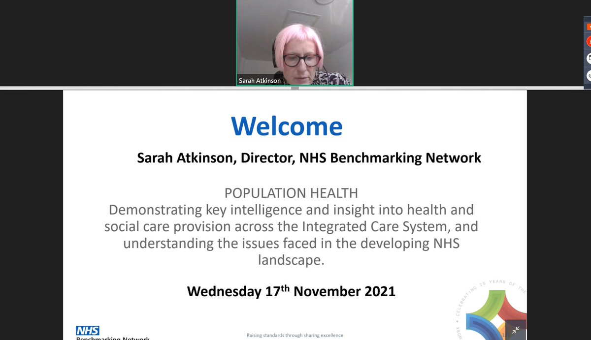 NHSBenchmarking's tweet photo. Delighted to be involved in @Convenzis_Group NHS Population Health Management Conference! Here's Sarah, Director, sharing an initial overview of what the Network offers before going into more detail on the insights that can be used to make the case for pop. health! #NHSBNICS https://t.co/fqT2oBptxu