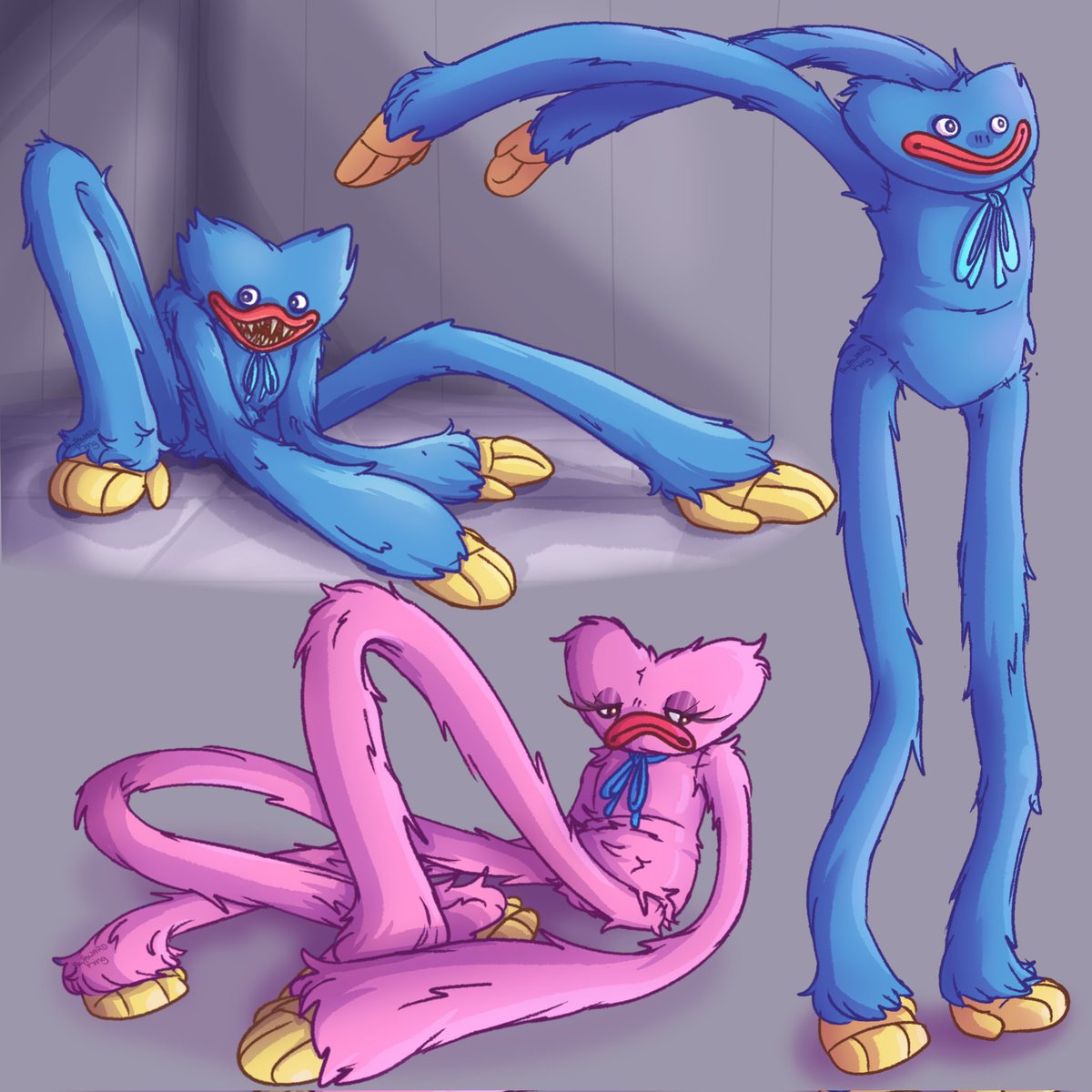 Awkwardking_art's tweet photo. More Huggy's because they are fun to draw.
#awkwardkingart #artistsontwitter #PoppyPlaytime #huggywuggy #misshuggy #kissymissy #monsters #PoppyPlaytimefanart #mrshuggy #cute #horrorgame #longlimbs #fanart #characterdesign #artdump #2021art #digitalart #illustration #art https://t.co/kiZ8e2bcRD