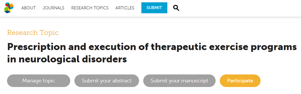 I am delighted to share my new adventure with Dr. Jane Allendorfer after the Chief Editor (Dr. Gerold Stucki) has accepted our Research Topic and it has been published
online: frontiersin.org/research-topic….
Soon, Call for Participation #therapeuticexercise 🚴‍♀️#neuro 🧠 #programs 🗓️