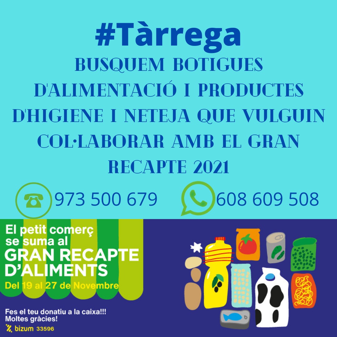 mastarrega's tweet photo. El petit comerç pot col·laborar amb el #granrecapte2021 a través d'una App feta expressament per recollir donacions a les botigues. T'hi afegeixes?
@ajtarrega @Fomenttargari https://t.co/WwzKvcp1sa