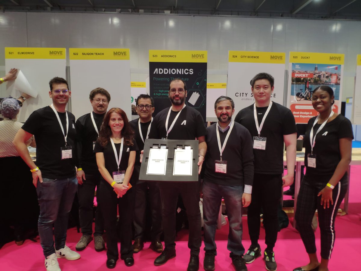 addionics's tweet image. We had a great time at #MOVE2021 in London! #Batteries were a hot topic during the event where we also presented the Addionics vision and how new approaches to battery design and manufacturing will unlock #electrification and allow us to move to a decarbonized future.