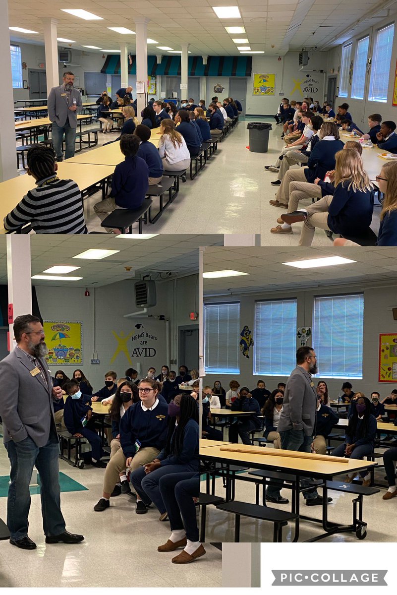 Mr Speranza shared the importance of college and the impact it had in his careers with NBMS AVID students <a href="/OnslowSchools/">Onslow County Schools</a>