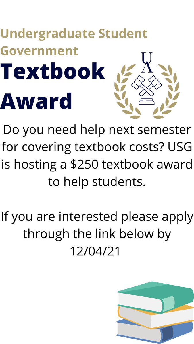 Need help covering textbooks next semester? Apply for our textbook award uakron.presence.io/form/usg-textb…