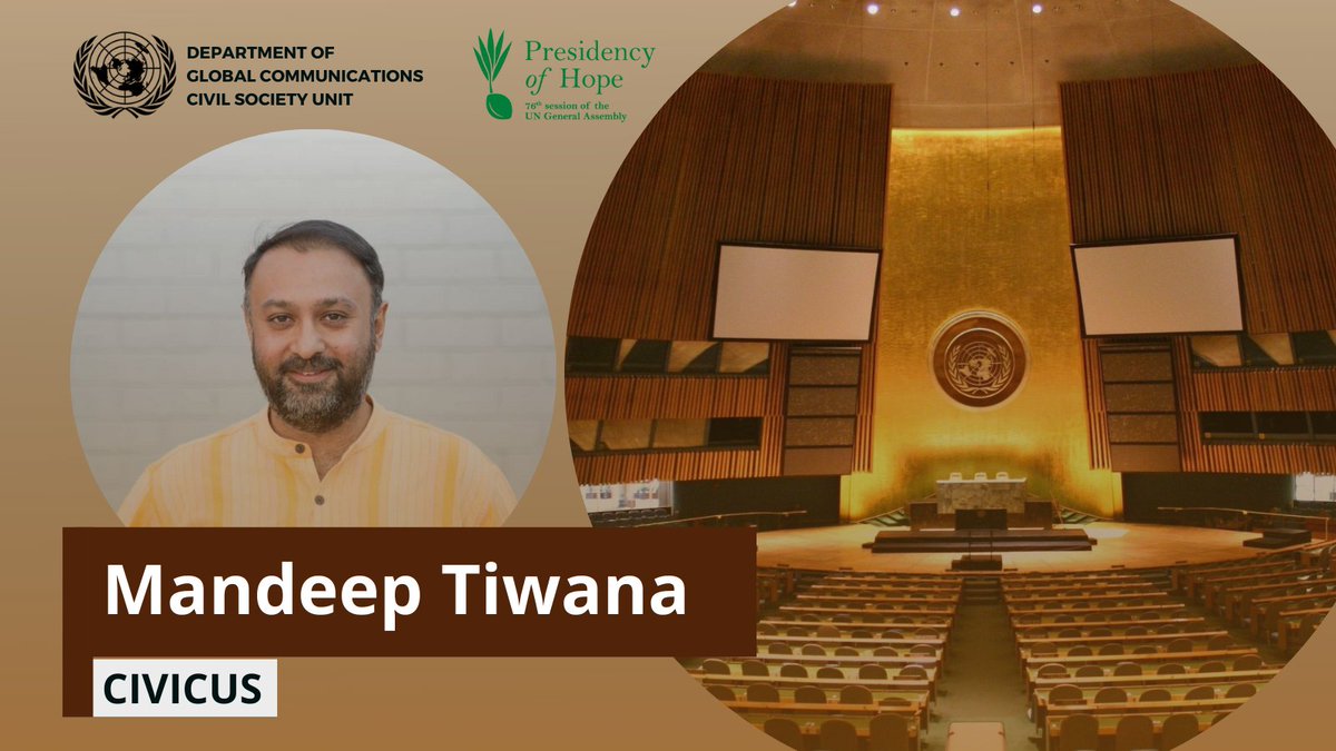 Excited for today's Town Hall with civil society, the first such gathering at #UNGA since #COVID19.

I look forward to hearing from <a href="/mandeep_tiwana1/">Mandeep Singh Tiwana</a> of <a href="/CIVICUSalliance/">CIVICUS</a> who will speak on recovery from the #pandemic.

Join us: media.un.org/asset/k1p/k1p8….

#PresidencyOfHope