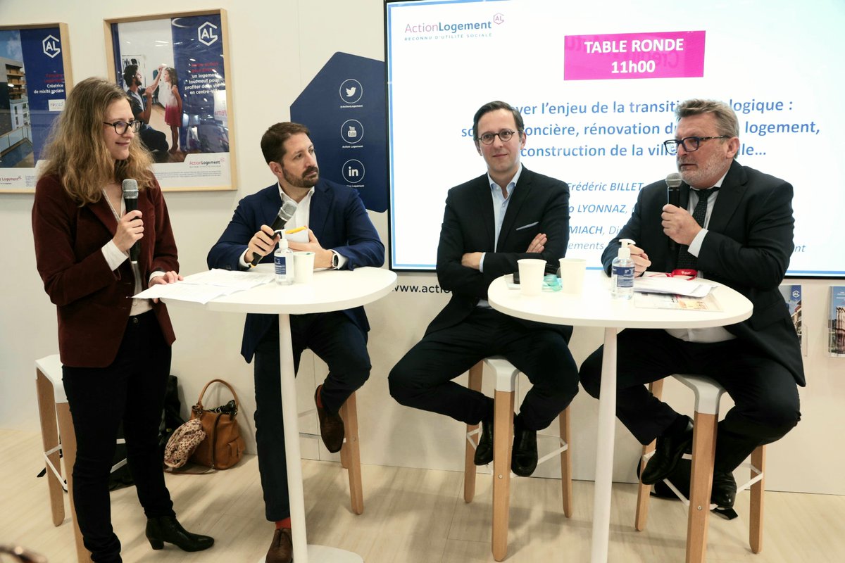 ActionLogement's tweet photo. [#SMCL]📍#SurleStandAL I🗨️Table ronde "Relever l'enjeu de la transit° écologique : sobriété foncière, rénovat° du parc de logement, reconstruct° de la ville sur la ville, P-F Billet, maire de Dreux, Bruno Lyonnax, maire de Sévrier, @fnamiach Dga @SEQENSofficiel, @marinecarrat https://t.co/ctbiey2574