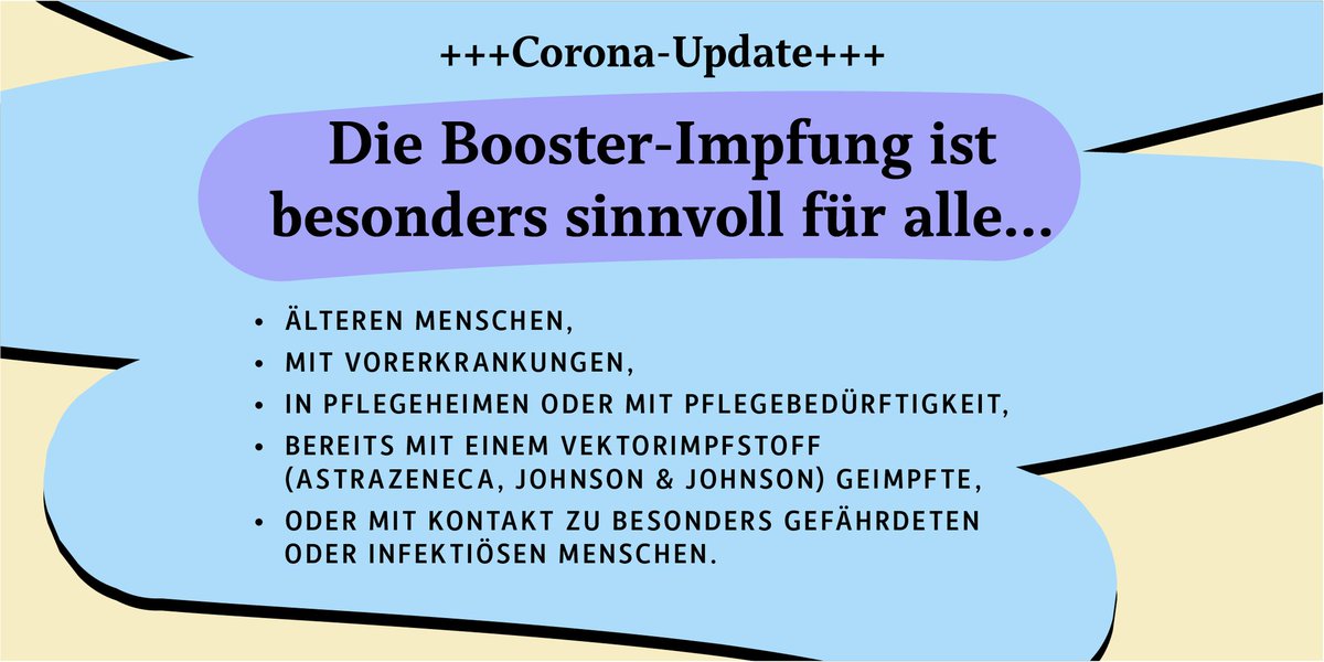 IntegrationBund's tweet image. Für bestimmte Personengruppen ist eine #Booster-Impfung gegen #Corona besonders sinnvoll. Jetzt einen Termin dafür vereinbaren! Mehr Sprachen im Thread 👇🏿👇🏼👇🏽 Alle Infos erhalten Sie hier: integrationsbeauftragte.de/corona-virus #Covid #Impfung
