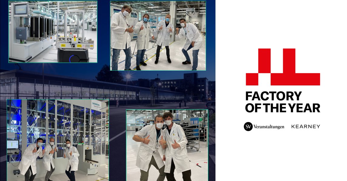 SiemensDE's tweet photo. Mit dem Mensch im Mittelpunkt &amp; unserer #Matrixproduktion konnten wir die Jury überzeugen: Unser Werk in #Karlsruhe ist die "Fabrik des Jahres 2021"! 🥳 🏭 Welche Kriterien bei der Auszeichnung außerdem noch wichtig waren, steht hier ⬇️ #Factory2be