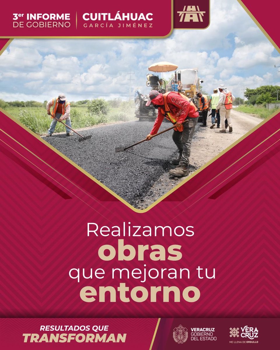 JonathanAH_'s tweet photo. #3erInformeCGJ: Seguiremos construyendo caminos y mejorando las vías de comunicación en beneficio de miles de familias veracruzanas.

¡#ResultadosQueTransforman! https://t.co/cgkFpSabwZ