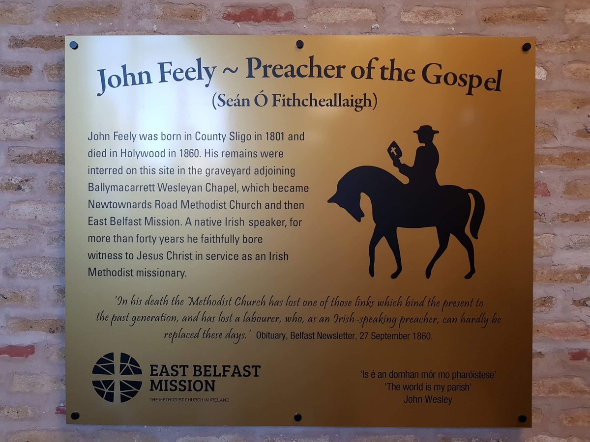 #OTD in 2018 we celebrated the unveiling of a plaque sharing the story of Reverend John Feely, a native Irish speaker and Methodist minister. In Rev. Feely's time, Irish was commonly spoken by both Protestants and Catholics, which is something we would love to see again!