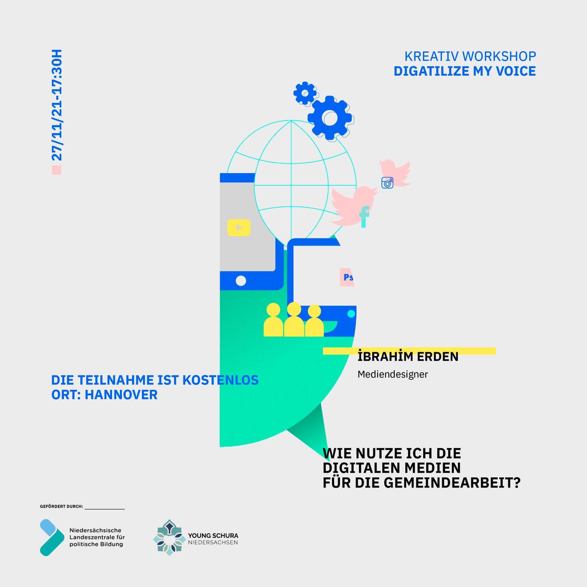 youngschura's tweet photo. Workshop: Wie nutze ich die digitalen Medien für die Gemeindearbeit? 📩 DM oder young@schura-niedersachsen.de / gefördert durch @DemokratieNDS https://t.co/XGCzWDM9OJ