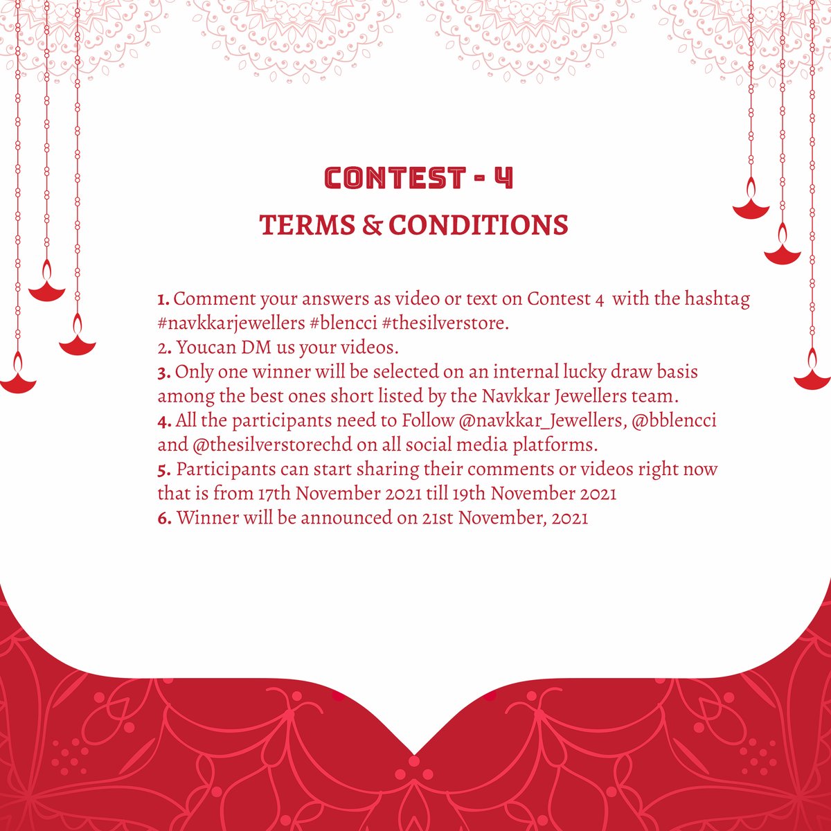 navkkarjeweller's tweet photo. Tell Us You Love Jewellery without telling us you love jewellery.
Follow these terms and conditions. 
Winner will get a chance to win Boat Bluetooth Speaker worth ₹ 4999/- Contest entries closes on 19th Nov - 8 PM.
#navkkarjewellers #blencci #vibrantshe #contest #winner https://t.co/eNvqKSqzoi