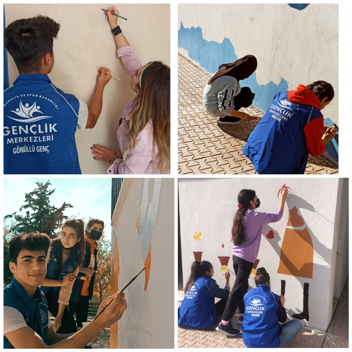 gsb_TunahanGM's tweet photo. Gün aysın, açsın güneş☀️
Hadi hayal edin su verelim çiçeklere,🌸
Uçuralım kelebekleri.🦋

📍Uzunpınar Köyü ilkokul duvarlarını Resim eğitmenlerimiz ve gönüllü ellerle renklendirdik.Emeğinize sağlık gençler👏🤗

#GüzelSanatlarKulübü
#GönüllülükKulübü https://t.co/vqAVlmCoFg