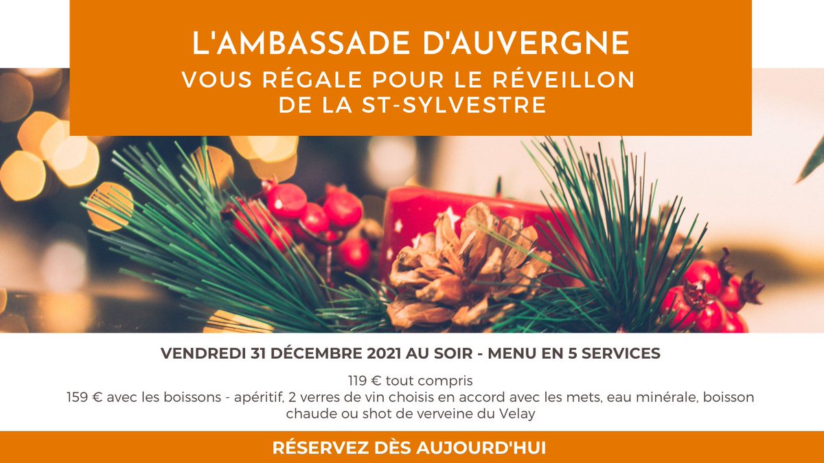 Pour célébrer le réveillon du nouvel An, notre chef passe derrière les fourneaux pour vous proposer un menu de fête unique et gourmand. 👌🏻

🍴 MENU EN 5 SERVICES : Amuse-bouche / Entrée / Plat / Fromage / Dessert

➡️ ambassade-auvergne.fr/fr/reservation

#ambassadeauvergne #restaurant #paris