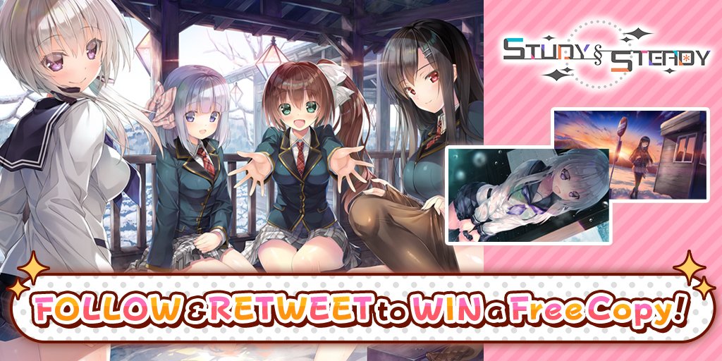 FOLLOW &amp; RETWEET for a chance to WIN a free copy of #StudySteady!
Move off into the snowy Japanese countryside and enjoy an easy romance with one of four eligible sweethearts!
#SHIRAVUNEmber
johren.games/games/download…
