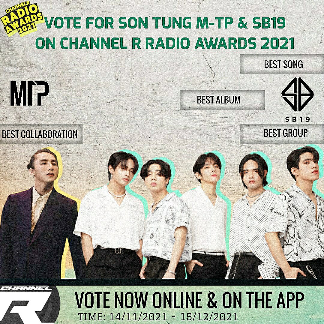 SB19BOOST's tweet photo. SKY &amp; A'TIN Voting Collaboration for ChannelR Radio Awards 2021 

SƠN TÙNG M-TP : 
● Best Collab
SB19:
�� Best Song "Bazinga"
● Best Album "Pagsibol"
● Best Group - SB19 

#SKYxATINFriendship
@SB19Official #SB19
@sontungmtp777
#SonTungMTP 
#Bazinga_SB19
#HayTraoChoAnh https://t.co/GOB5DcLOI7