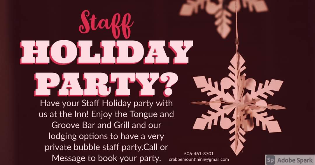 ☑️ Book your Staff Holiday Party with us. We have many meal options, Lodging options and a full service Bar. We guarantee the best atmosphere. You'll feel right at home in our Inn 🏠
Call or Email for more information.

#staffparty #corporateretreat #teambuilding #staff #thankful