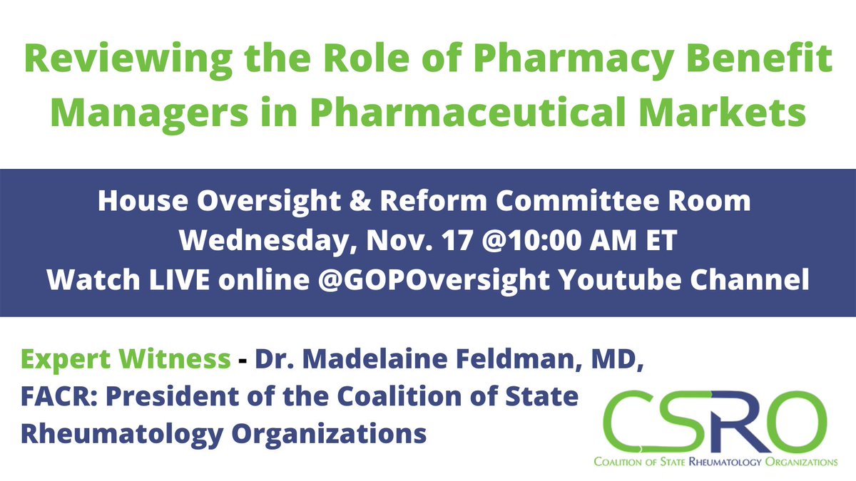 CSROAdvocacy's tweet photo. Looking forward to seeing @MattieRheumMD talk about the dangers of #PBMs during today’s Congressional forum – hope to see you there at 9amCT/10amET: https://t.co/f9oxhhe8wz. #PBMreform https://t.co/Hgn4VMOeiN