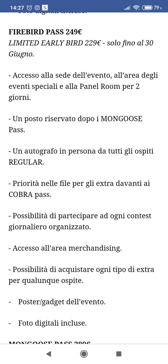 MussaAndreaReb's tweet photo. Vendo un  Firebird Pass Early Bird Pass per la #operationcon2 che si terrà a Milano (Assago) il 21 e 22 Maggio 2022. Se siete interessati contattatemi.

I sell my Firebird Pass Early Bird Pass
#OperationCon2 - May 21&amp;22, 2022
Milan (Assago). Text me if interested.
@operation_con https://t.co/otBv9uIIpP