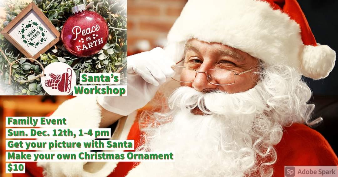 ✅ Mark your calendars for December 12th! ☃️ 
Bring your family to the Inn for an afternoon of festive fun with Santa and CTC Designs and Creations. 
Get your picture with Santa 🎅 and make your own Christmas ornament at Santa's workshop! 🎄
$10 pp