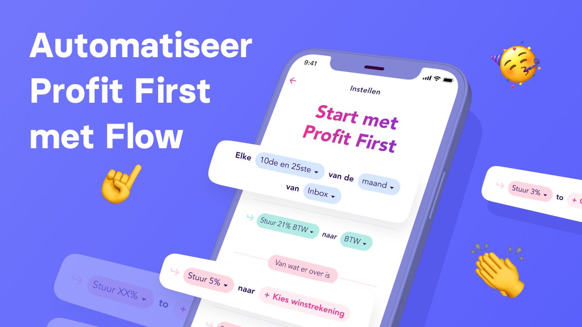 Flow en <a href="/ProfitFirstPros/">Profit First Pros</a> werken vanaf nu samen! 🎉 Profit First is dé geldmethode voor ondernemers, bedacht door best-seller auteur <a href="/MikeMichalowicz/">Mike Michalowicz</a>. Dankzij @FemkeHogema werken veel Nederlandse ondernemers al met deze methode. 

Draadje 👇