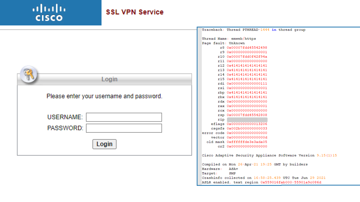 Cisco fixed an Unauth DoS (CVE-2021-34704) in Cisco ASA and Cisco FTD found by our researcher Nikita Abramov.

A successful exploit could allow the attacker to cause the device to reload, resulting in a DoS condition.

Shodan: 242,070 results 🔥

Advisory: tools.cisco.com/security/cente…