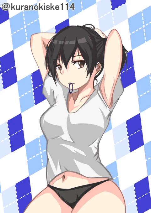 朝起きて、身だしなみを整える加賀さん。#艦これ版深夜の真剣お絵描き60分一本勝負#艦これ版真剣お絵描き60分一本勝負_20211117 