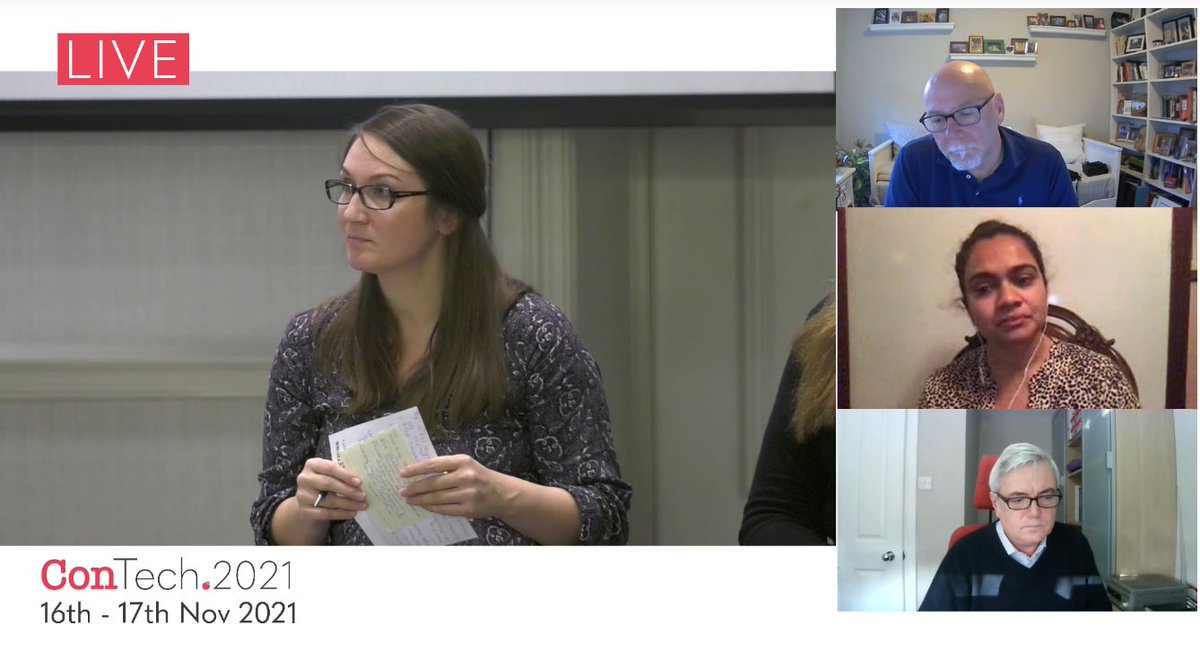 Right back in to this really interesting panel of experts talking about the Current applications of AI in production workflows.

Join John Blanchard, Stewart Gardiner, Helen King, Reshma Shaikh and Sarah Taylor, PhD now at #ConTech2021