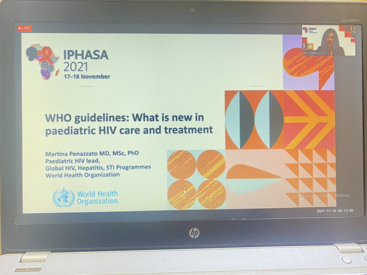 YusufHassanW's tweet photo. .@WHO's Pediatric HIV lead, Martina Penazzato, providing an update on “What is new in pediatric HIV care and treatment”. She’s giving live update on monitoring developments on infants and children from the WHO Consolidated Guideline. Watch live on #IPHASA room 1. @ViiVHC https://t.co/x0Ad9riuGI