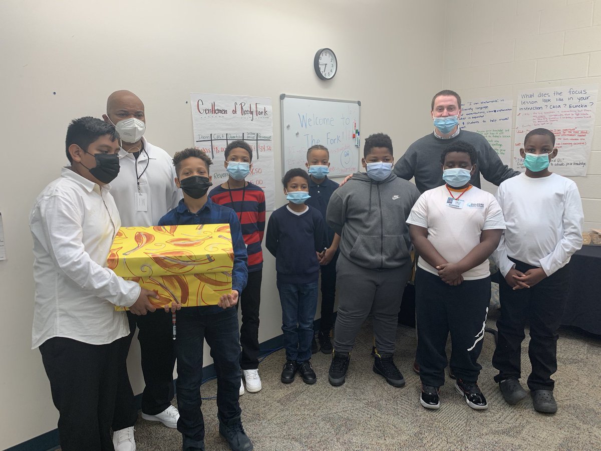 Gentlemen of Reedy Fork presented a student Business plan  and gifted Lebannon Baptist Church with a box of food to give to a family #RangerNation!!!