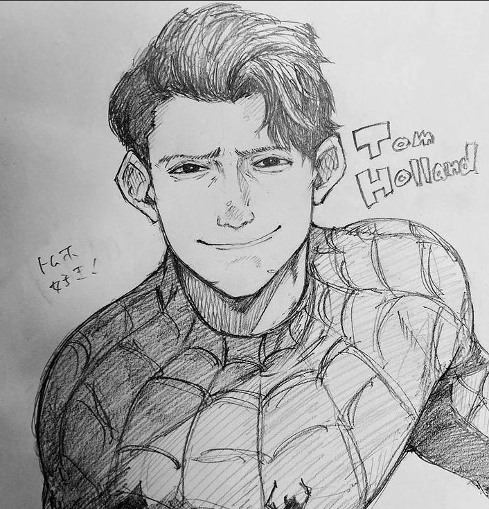 スパイダーマンの予告が出たので
昔描いたトムホランドでも
見てください()
上手くかけたと思います 