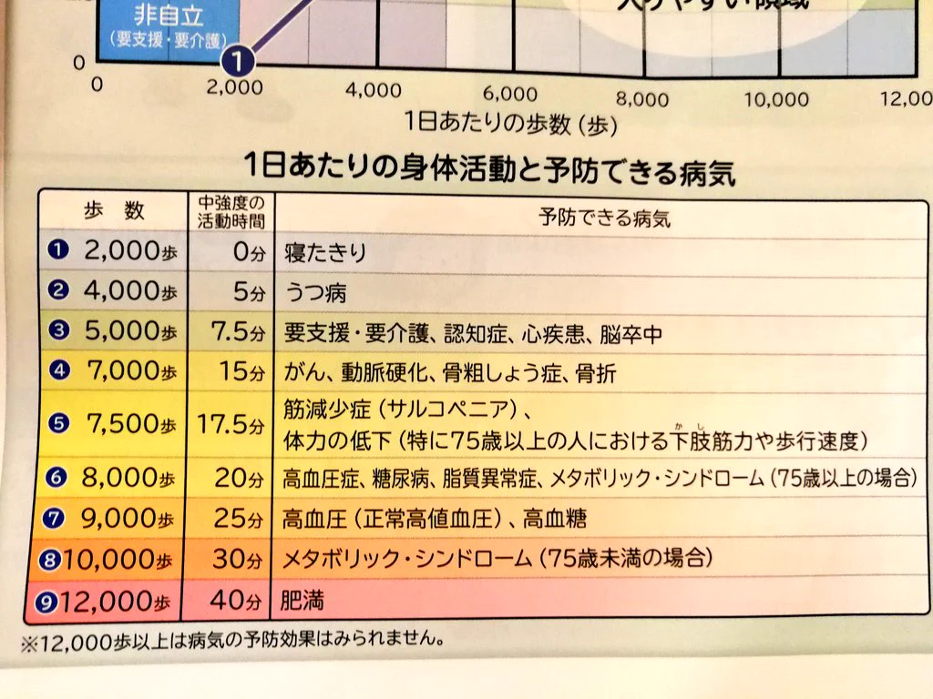 歩くことは大事？1日あたりの身体活動と予防できる病気まとめ！