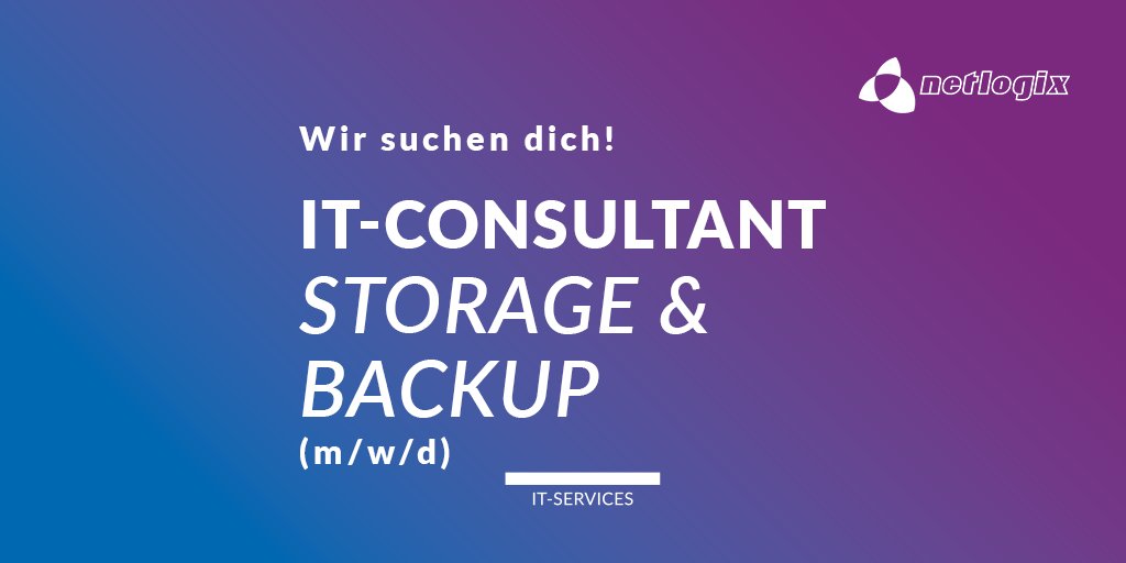 netlogix_de's tweet photo. Du möchtest Teil der netlogix-Familie werden? Dann her mit deiner #Bewerbung! 💪https://t.co/vP7dpfXIaP
#stellenanzeige #stellenausschreibung #stellenangebot #jobanzeige #jobangebot #jobs #karriere #itconsultant #storageconsultant #backupconsultant #consultant #netlogix #nlxrocks https://t.co/YRMYvjgWyL