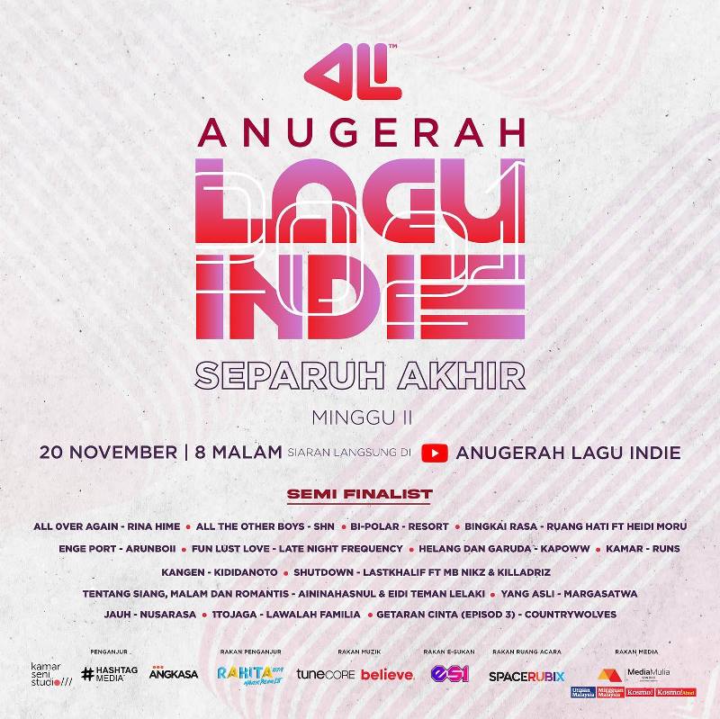 RentakSejuta's tweet photo. Anugerah Lagu Indie (ALI) 2021 Semi Final (2) @ YouTube (20/11/21).
Link:
https://t.co/d4MriStwGs
#ALI2021 #AnugerahLaguIndie #HashtagMedia #KamarSeniStudio #RentakSejuta @AnugerahIndie https://t.co/OPfYxS3s6d