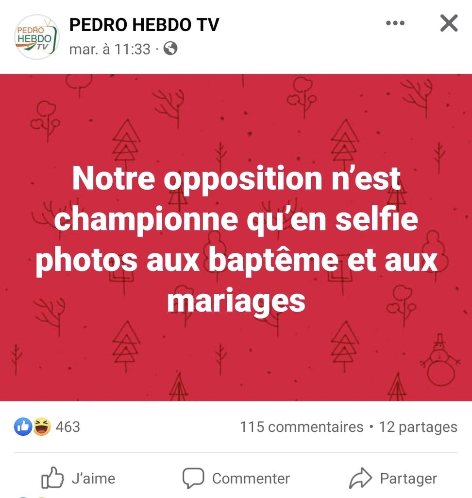 [🤲] Prière de préciser que ces champions de selfies, le sont également dans la négociation en catimini d'avantages et faveurs avec  <a href="/mohamedbazoum/">Mohamed Bazoum</a> tandis que d'autres se rendent complices des atteintes aux deniers publics par de marchés frauduleux.