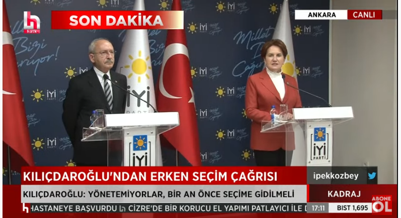 TC_MKemal's tweet photo. Meral Akşener ve Kemal Kılıçdaroğlu ACİL SEÇİM ÇAĞRISI YAPTI.

#ErkenSecim isteyen kimler varız ? https://t.co/KR2411Q7WD