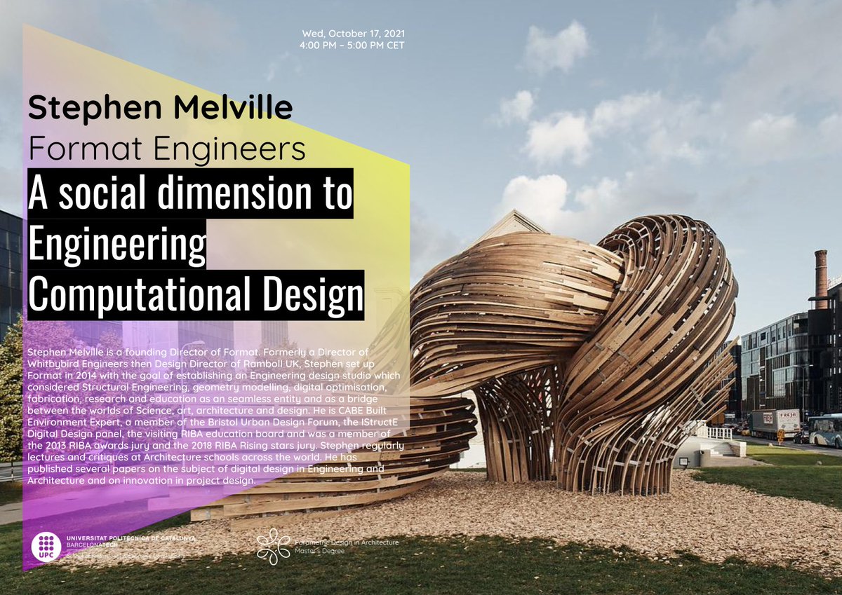 Glad to host <a href="/smelville/">Stephen Melville</a> from <a href="/FormatEngineers/">Format Engineers</a> in Architecture and Computation Lecture series.