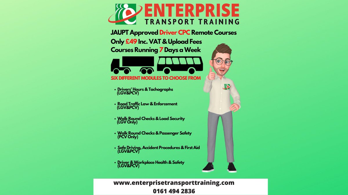 EnterpriseTT_'s tweet image. Remote DCPC courses available! #drivercpc #remotecourse #zoom #lgv #hgv #pcv #psv #cpc #drivers