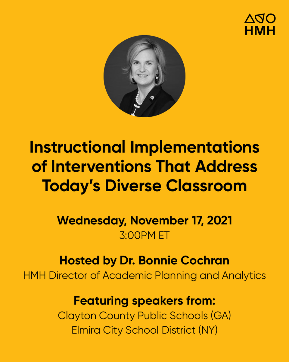 SRiley_HMH's tweet photo. Highly recommend joining fellow district #EdLeaders for this session covering: evidence-based solutions, flexible implementation models, and supporting teachers for accelerated student learning. Bring your questions, and hope to see you there! https://t.co/wVvB7hlHRP https://t.co/5gotmgeY7g