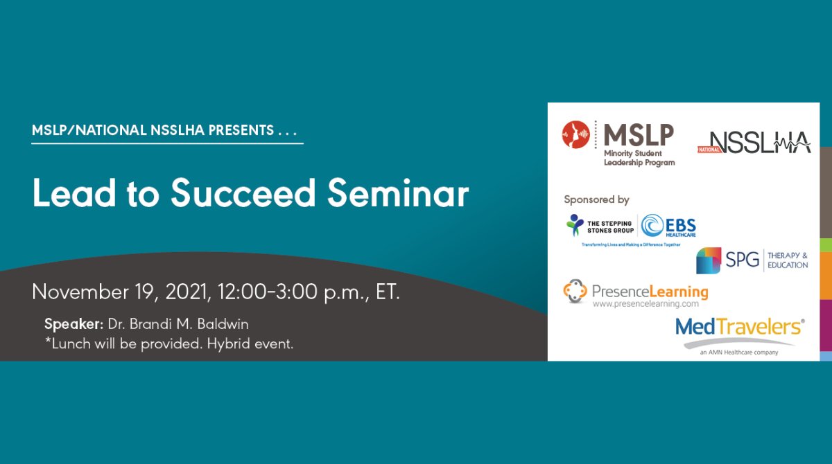 What about a FREE Lunch #slps #slp2b #slpsofcolor #blackslps #slpeeps <a href="/NSSLHA/">National NSSLHA</a> MSLP/National NSSLHA Presents . . . Lead to Succeed Seminar join us for a hybrid event at #ASHA21 Co-Sponsored by <a href="/SSG_Careers/">The Stepping Stones Group</a> @SPGTherapy <a href="/PresenceLearn/">Presence</a> @MedTravelers on.asha.org/3wUXIqS