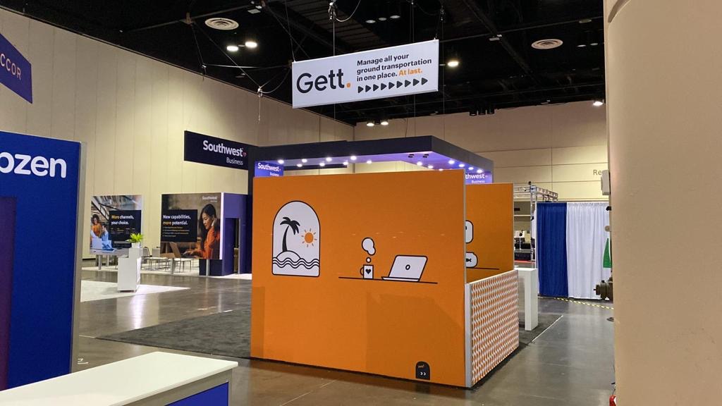 Gett_UK's tweet photo. The Gett stand is ready and raring for action...

Now we're just counting down to the moment #GBTA2021 finally gets underway!

#GBTA #Businesstravel #GBTAglobal #ReadySafeTravel https://t.co/mKTCYvF7zJ
