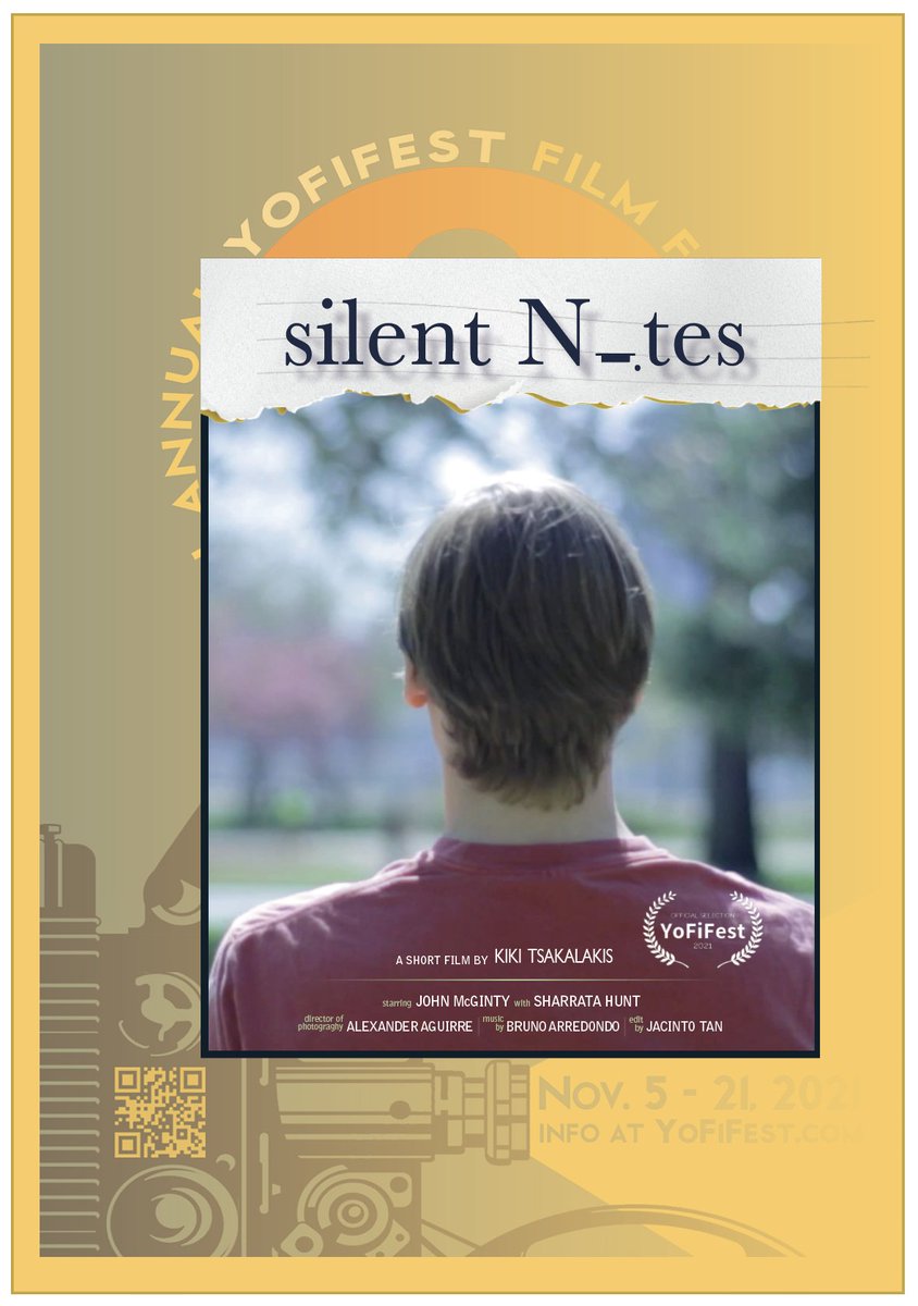 Kiki_Tsakalakis's tweet image. Today, 11/17 at 5:30pm, VIRTUAL! At @YoFiFest in The Riverside Bench block, #SilentNotes screening. Followed by &quot;talkbacks&quot; w/ the filmmakers. Please log on and support this fueled, fun film fest. #YoFiFest2021 #YoFiFest