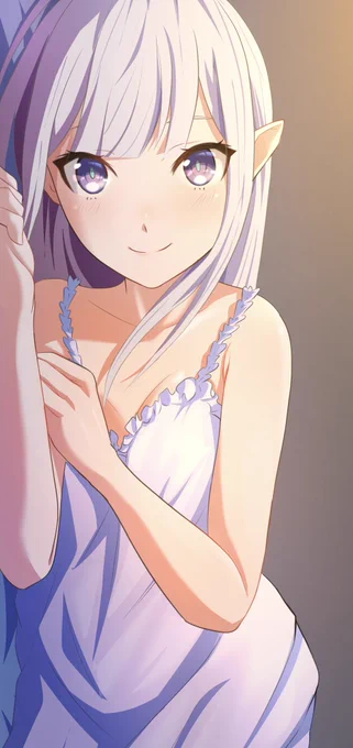 お題箱より
添い寝エミリア

#リゼロ
#エミリア 