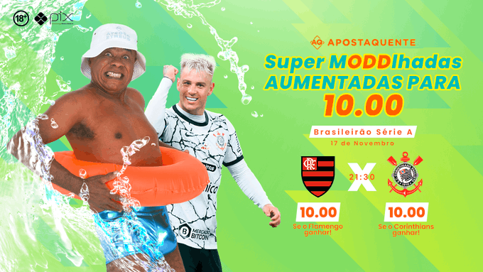 💦 Hoje &eacute; dia de Super mODDlhadas da Apostaquente no #Brasileirao! Para se dar bem &eacute; muito simples. Aposte<a href="/tag/corinthians"class="tags"><span>#corinthians</span></a><a href="/tag/brasileirao"class="tags"><span>#brasileirao</span></a><a href="/tag/flamengo"class="tags"><span>#flamengo</span></a><a href="/tag/sintaoca"class="tags"><span>#sintaoca</span></a>