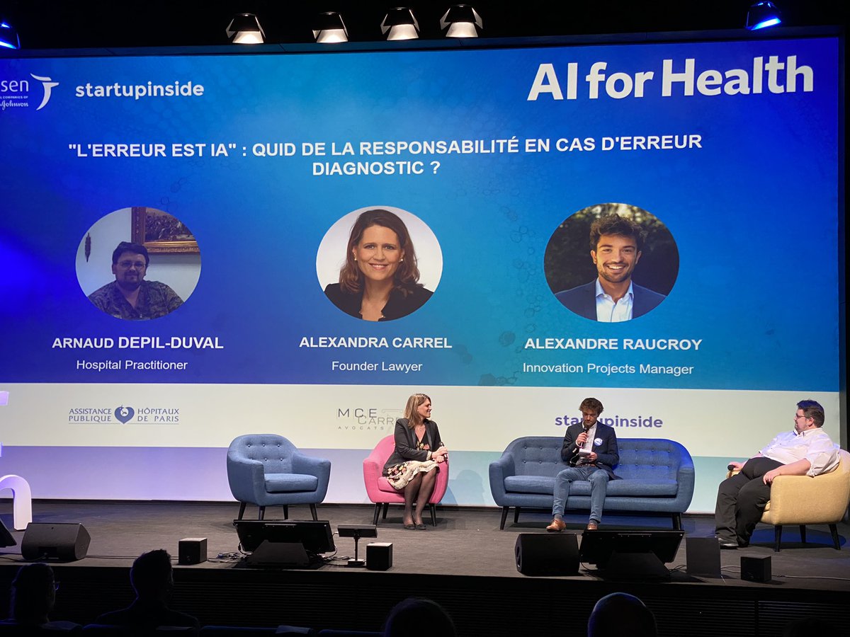Quid de la responsabilité lors d’une erreur de diagnostique alors qu’une IA est impliquée dans le process ?
Débat à <a href="/aiforhealthfr/">AI for Health #aiforhealth</a> cet apres-midi avec Maitre Alexandra Carrel et Arnaud Depil-Duval, de l’<a href="/APHP/">Assistance Publique – Hôpitaux de Paris (AP-HP)</a>