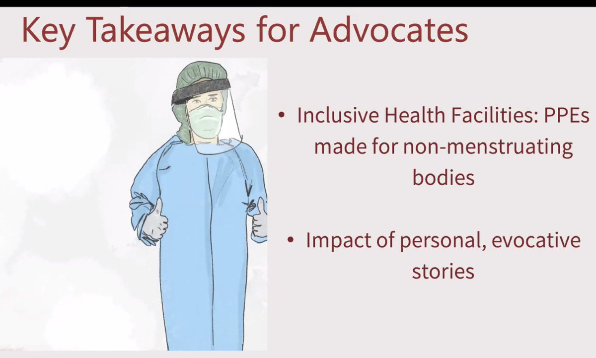 DignityPack's tweet photo. @DevinaB21 raised critical considerations about the way hospital PPE is not convenient for menstruating health care workers at this morning's #PeriodPossePresents webinar, inviting us to think broadly of what true #MenstrualEquity looks like 

#MenstruationMatters @ColumbiaGATE https://t.co/lRpzwrBInz