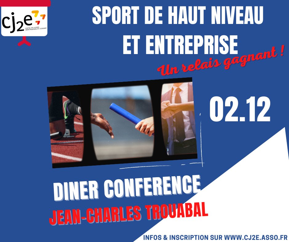 Notre dîner prestige c'est le 2 décembre prochain ! Avec un hôte de marque puisqu'il s'agit de Jean-Charles Trouabal, ancien athlète au palmarès impressionnant 💪🥇🏆Cette soirée, aura lieu en Essonne, plus d'infos et inscription là helloasso.com/associations/c…