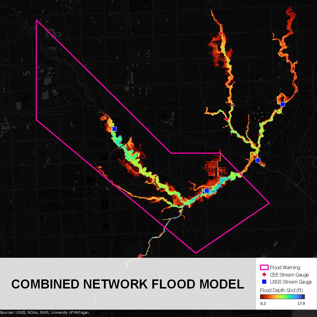 Happy #GISday! Our team is utilizing a full range of #GIS capabilities to model potential flood risk using a new line of sensors being placed by our partners in <a href="/UM_CEE/">U-M CEE</a>. With this information will be able to inform disaster responders of risks more quickly. <a href="/Esri/">Esri</a>
