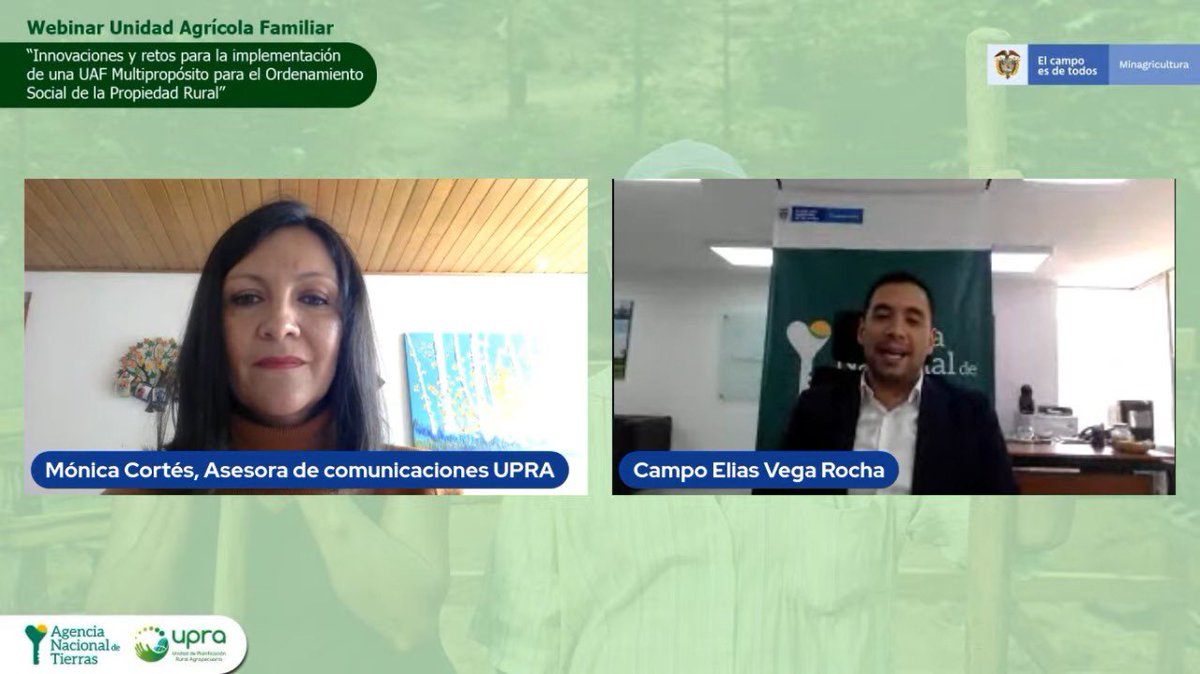 AgenciaTierras's tweet photo. #AEstaHora | Campo Elías Vega, subdirector de Administración de Tierras de la Nación de la @AgenciaTierras inicia su presentación con relación a la nueva metodología para el cálculo de la #UnidadAgrícolaFamiliar - UAF.

🔴 Conéctate aquí 👉🏼 https://t.co/5508lfrG69 https://t.co/geMpb1CptQ
