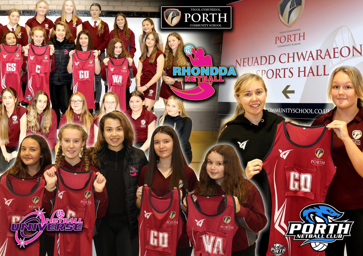 RhonddaNetball's tweet photo. Awesome to be with @pe_porth yesterday presenting them with their school netball dresses 🏐 the growth in participation in the Porth community has been crazy since our #Comeback
Which school will be next week?! #RhonddaNetball #Partnership #MoreThanSport #PorthCommunitySchool https://t.co/HJRiTSuU5k